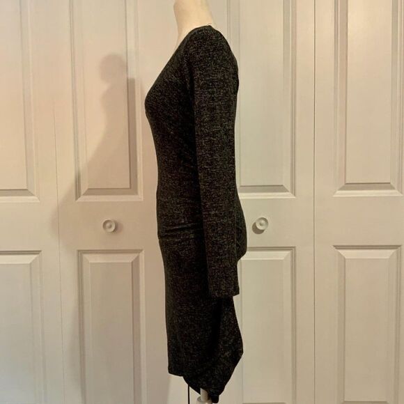 Sunday in Brooklyn Grey Bodycon Long Sleeve Stretch Tulip Hem Dress Small - Picture 6 of 9